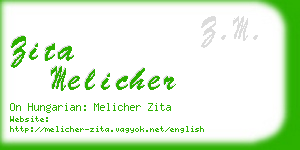 zita melicher business card
